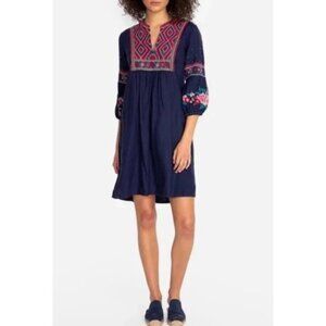 Johnny Was Annaliese Linen Peasant Dress - Size L EUC